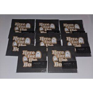 NEW 8 Packages Halloween Napkins (8/pack) Here for the Booos Ghost Boos Booze